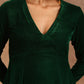 trueBrowns Green Velvet Dress | Swadesiicart
