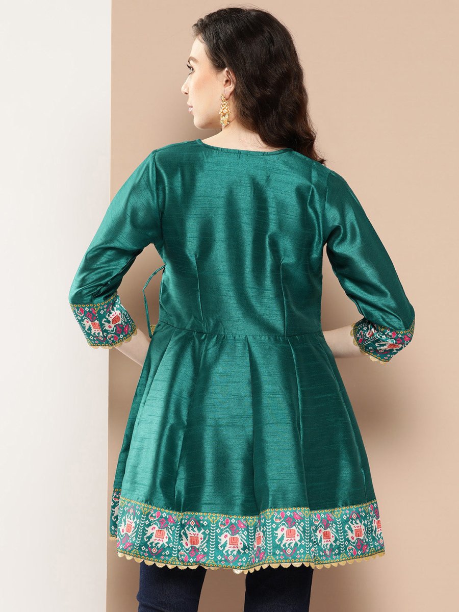 Ahalyaa Embroidered Ethnic Tunic | Swadesiicart