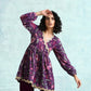 trueBrowns Wine Printed Velvet Lace Co-Ord Set - Swadesiicart
