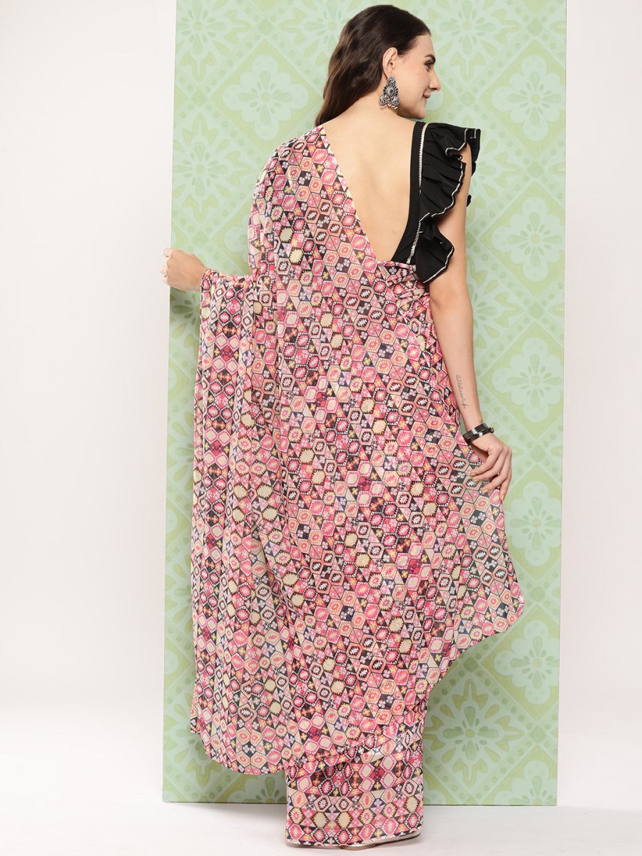 Ahalyaa Poly Chiffon Saree | Swadesiicart