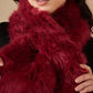 InWeave Women's Bright Rust Faux Fur Neck Warmer - Swadesiicart