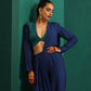 trueBrowns Blue Silk Palazzo Stitched Saree | Swadesiicart