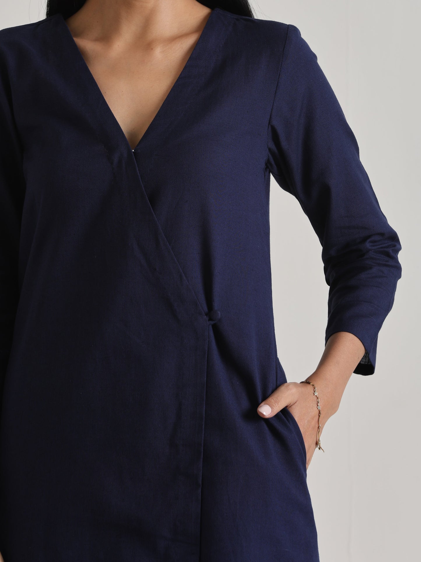 trueBrowns Blue Angrakha Kurta Set | Swadesiicart