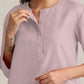 trueBrowns Pink Cotton Blend Short Kurta | Swadesiicart