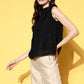 InWeave Women's Black Lurex Tie Up Top - Swadesiicart