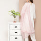 InWeave Women's Cream Straight Kurta Set W Pink White Print Organza Dupatta - Swadesiicart