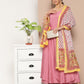 InWeave Women's Light Pink Ray Strappy Kurta Set With Printed Cotton Dupatta - Swadesiicart