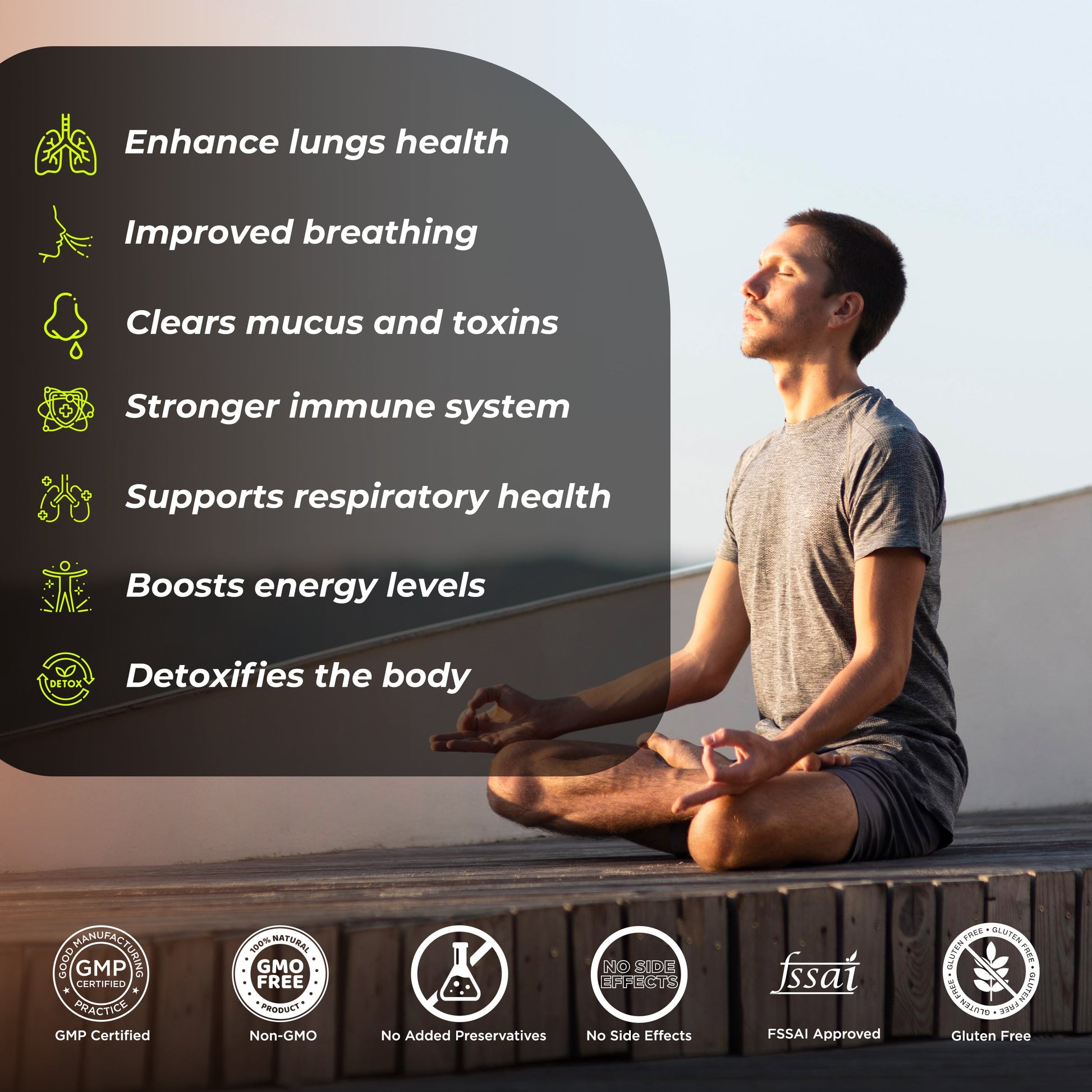 Health Veda Organics Lung Detox Veg Capsules - Swadesiicart