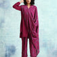 trueBrowns Magenta Printed Velvet Shawl | Swadesiicart