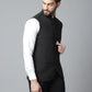 Even Apparels Men's Black Pure Wool Nehru Jacket | Swadesiicart