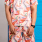 Noroke Sustainable fabric | Linen Satin Linen Geometric Co-ord Set Men - Swadesiicart