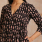 trueBrowns Black Fish Bagru Print Cotton Angrakha Pant Set | Swadesiicart