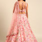 House of Panchhi Pink Organza Sequins And Zarkan Embroidery Lehenga Choli & Dupatta | Swadesiicart