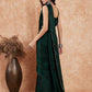 InWeave Women's Dark Green Black Gota Skirt Saree - Swadesiicart