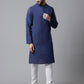 Even Apparels Blue Long Kurta With Band Collar | Swadesiicart