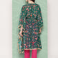Ahalyaa Women Floral Printed Flared Sleeves Patchwork Georgette Kaftan Kurta | Swadesiicart