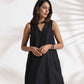 trueBrowns Black Slub Dress | Swadesiicart