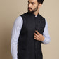 Even Apparels Men's Blue Mandarin Collar Waistcoat | Swadesiicart