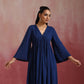 trueBrowns Blue Cotton Dobby Kurta Set | Swadesiicart