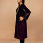 trueBrowns Maroon Velvet Embroidered Kurta Set | Swadesiicart