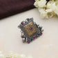 trueBrowns Silver Gold Tone Square Ring | Swadesiicart