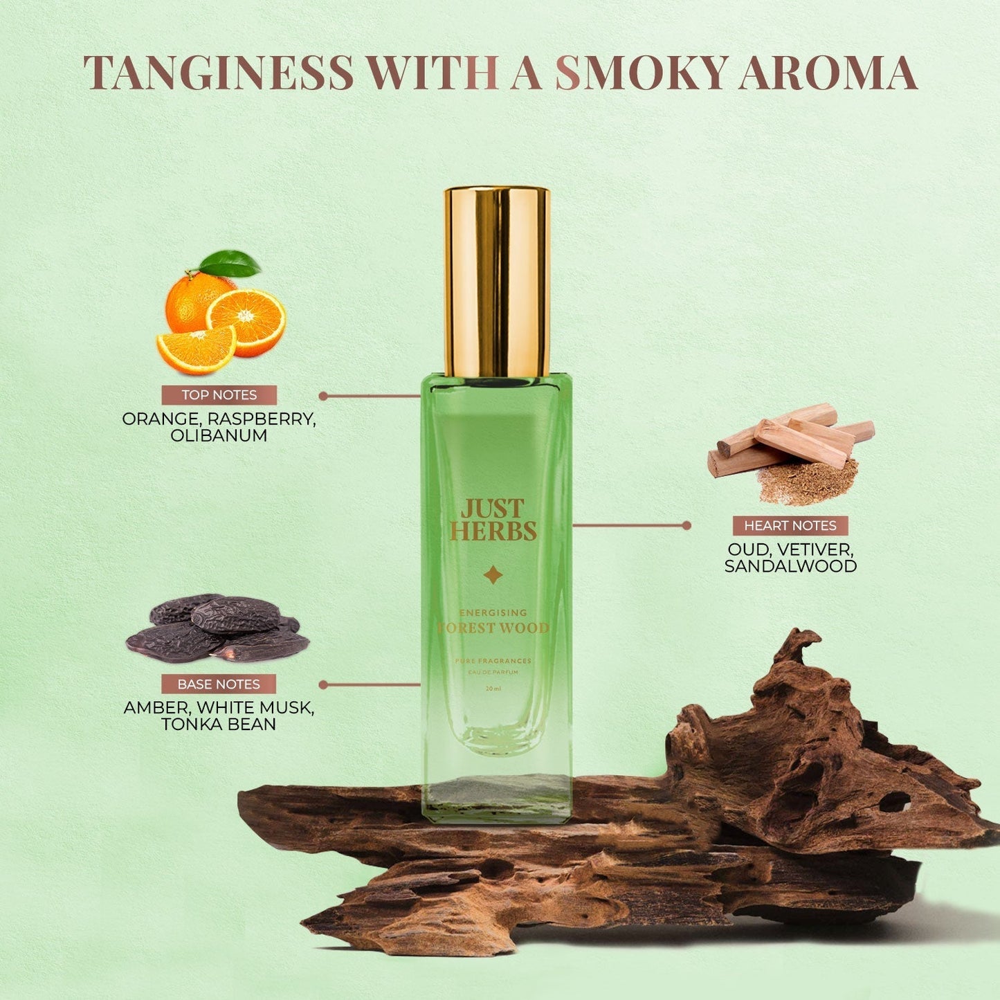 Just Herbs Energising Forest Wood Eau De Parfum - 20 ml