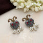 trueBrowns Silver Gold Tone Peacock Stud Earrings | Swadesiicart