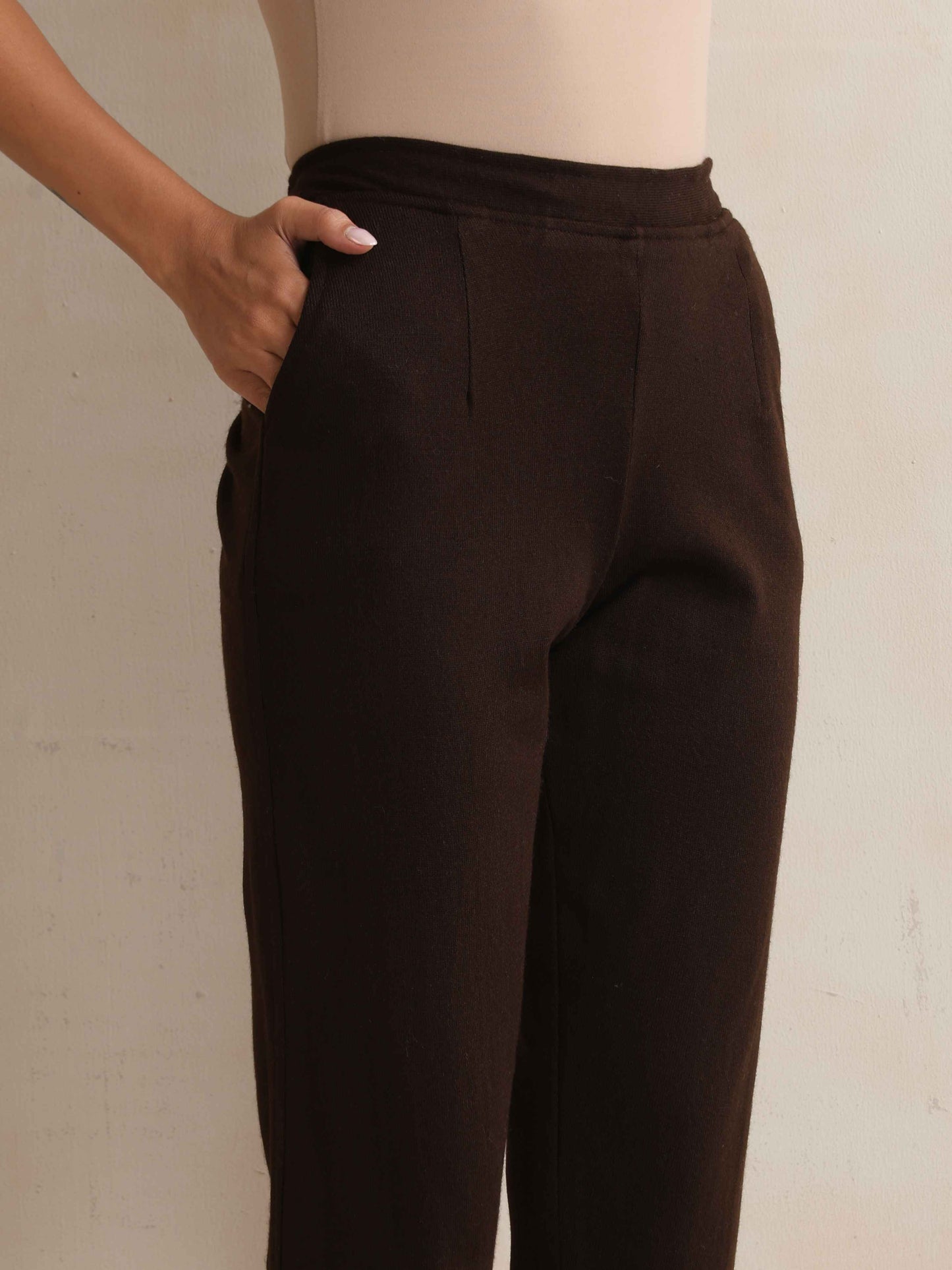trueBrowns Brown Woollen Pants | Swadesiicart