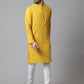 Even Apparels Yellow Pure Cotton Kurta With Band Collar | Swadesiicart