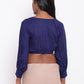 trueBrowns Blue Gathered Sleeve Top | Swadesiicart