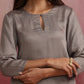 trueBrowns Grey High low Kurta Set | Swadesiicart