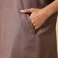 trueBrowns Cotton Linen Burnt Brown Boxy Fit Co-Ord Set - Swadesiicart