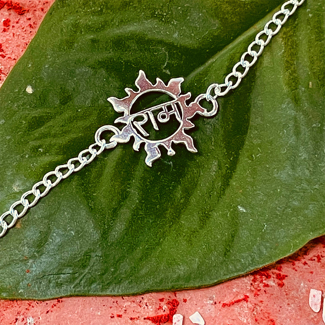 trueBrowns 925 Sterling Silver Ram Silver Chain Rakhi | Swadesiicart