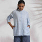 trueBrowns Blue Cotton Check Shirt Top Co-ord Set - Swadesiicart