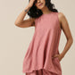 trueBrowns Light Mauve Slub Textured Sleeveless Short Co-Ord Set - Swadesiicart