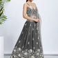 House of Panchhi Navy Blue Georgette Sequins, Mirror And Thread Embroidery Lehenga Choli & Dupatta | Swadesiicart