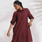 trueBrowns Brown Cotton Solid Kurta Co-ord Set - Swadesiicart
