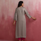 trueBrowns Grey High Slit Modal Kurta Set | Swadesiicart