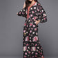 Ahalyaa Printed Crepe Basic Jumpsuit With Lace Inserts | Swadesiicart