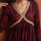 trueBrowns Purple Floral Print Sharara Set | Swadesiicart