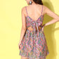 InWeave Women's Pink Floral Printed Back Tie Up Detail Strap Short Dress - Swadesiicart
