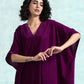 trueBrowns Wine Velvet Kaftan Kurta | Swadesiicart