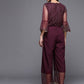 Ahalyaa Printed Bell Sleeves Crepe Basic Jumpsuit With Waist Tie-Ups | Swadesiicart