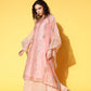 Ahalyaa Women Ethnic Motifs Printed Gotta Patti Organza Kaftan Kurta | Swadesiicart