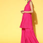 InWeave Fuchsia Backless Kurta Sharara Set - Swadesiicart