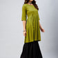 InWeave Women's Olive Short Anarkali Kurta - Swadesiicart