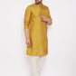 Even Apparels Mustard Yellow Pure Cotton Kurta With Band Collar | Swadesiicart