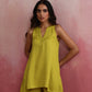 trueBrowns Lime Green Short Kurta Co-ord set - Swadesiicart