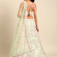 House of Panchhi Lime Green Net Sequins with heavy Zarkan embroidery Lehenga choli & Dupatta | Swadesiicart