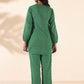 trueBrowns Green Cotton Dobby Relaxed Co-ord Set - Swadesiicart